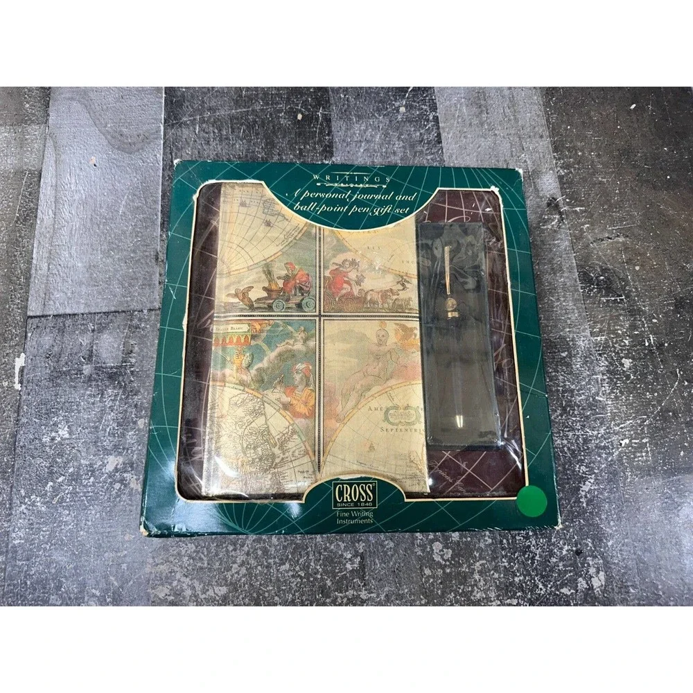 Vintage Cross Personal Journal & Ball‎ Point Pin Gift Set - New - Travel